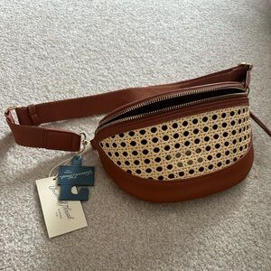 Tan/ black and Cream Crossbody Bag